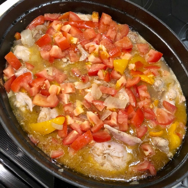 Chicken with Peppers in a pot