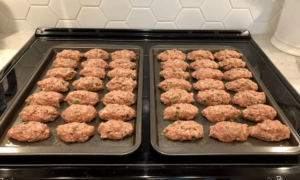 soutzoukakia ready to go in the oven