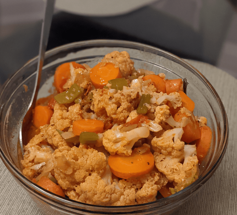 Braised Cauliflower with Vegetables