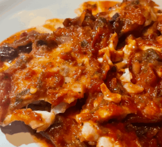 Roasted Greek Fish with Tomato Sauce